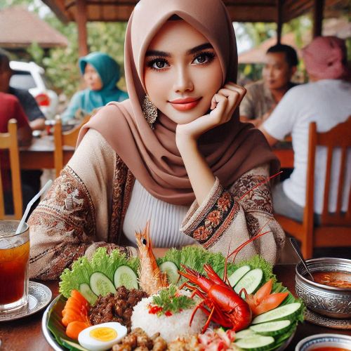 Restoran Terbaik di Nusa Dua Bali beautiful Indonesian woman in hijab