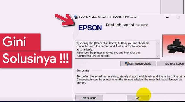 Epson L3210 Print Job Cannot Be Sent