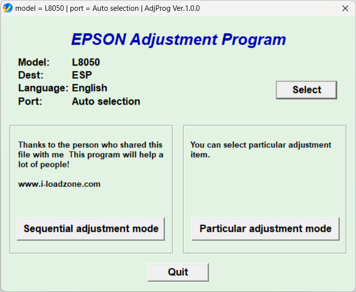 Download Resetter Epson L805