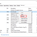 Menu Services.msc Print Spooler