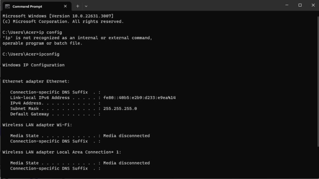 Langkah Langkah Sharing Printer, Cara Mengecek IP Address Komputer Utama