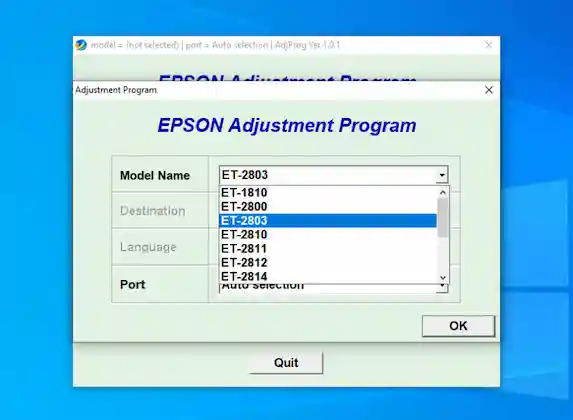 Resetter Epson ET-2803