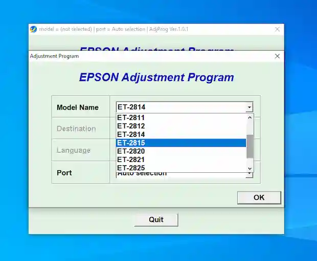 Resetter Epson ET-2815