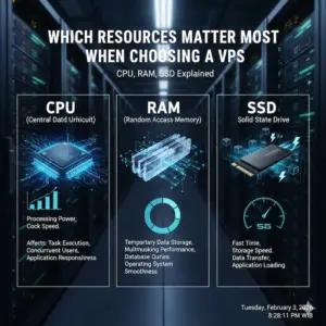 Which Resources Matter Most When Choosing a VPS CPU, RAM, SSD Explained