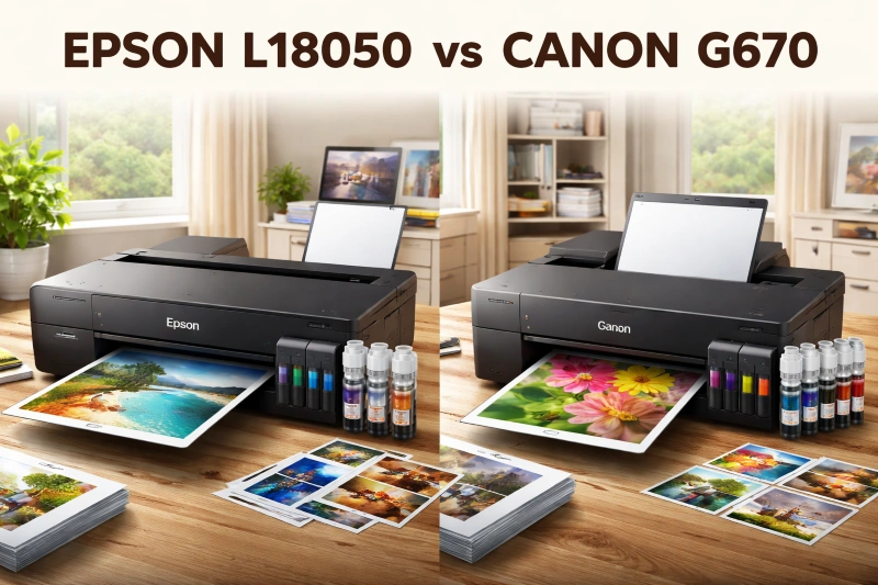 Epson L18050 vs Canon G670, Epson L18050 vs Canon G670 Pilih yang Paling Worth It di 2026, Jangan Sampai Salah Beli!