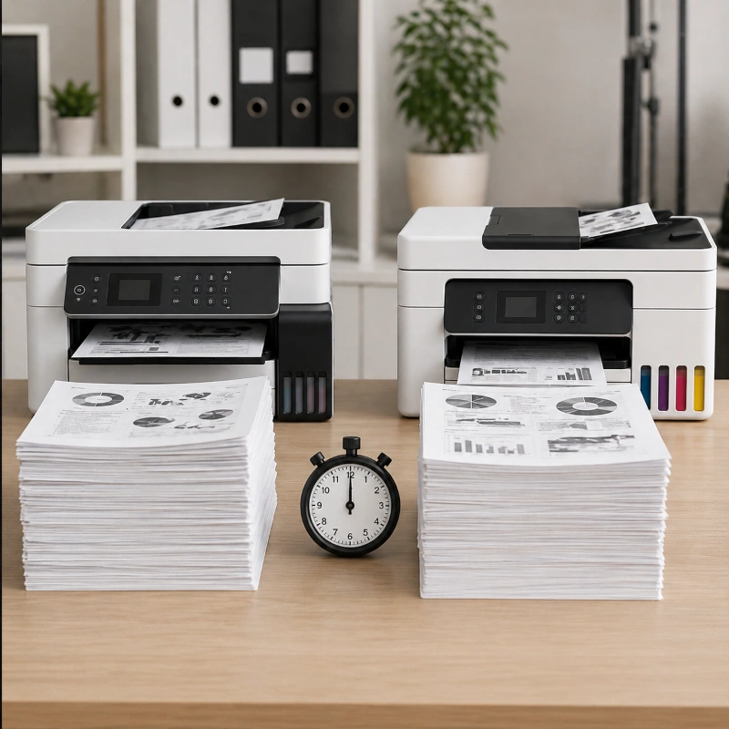 Epson L6490 vs Canon GX4070, Kecepatan dan Produktivitas