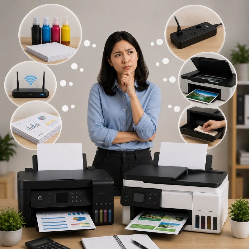 Epson L6299 vs Canon GX5070, Hal yang Sering Dilupakan Sebelum Membeli Printer