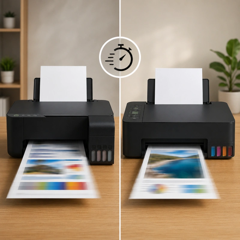 Epson L3217 vs Canon G1730, Kecepatan cetak