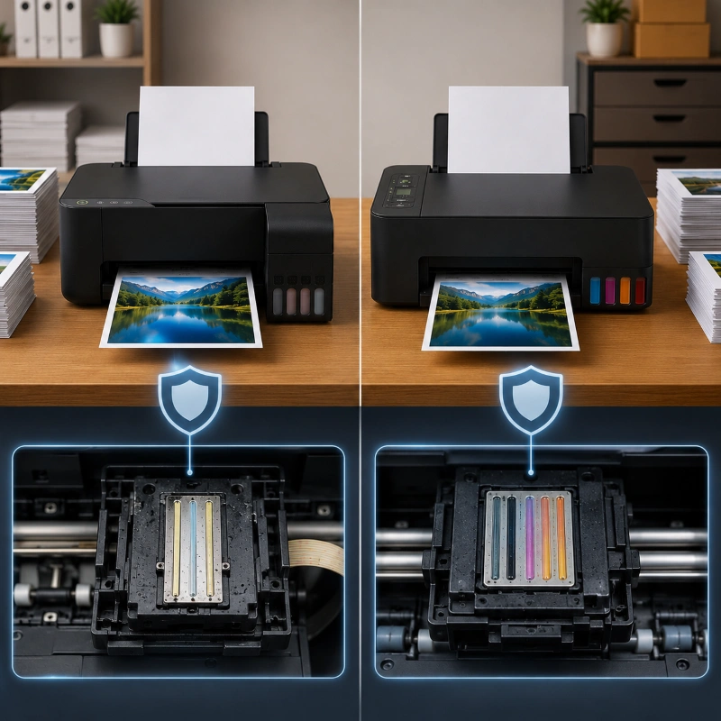 Epson L3217 vs Canon G1730, Ketahanan head printer