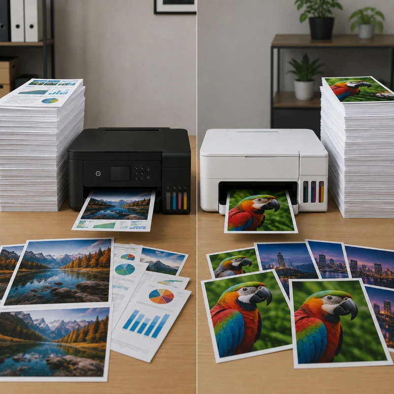 Epson L6277 vs Canon GX2070, Kualitas Output Saat Dicetak Banyak