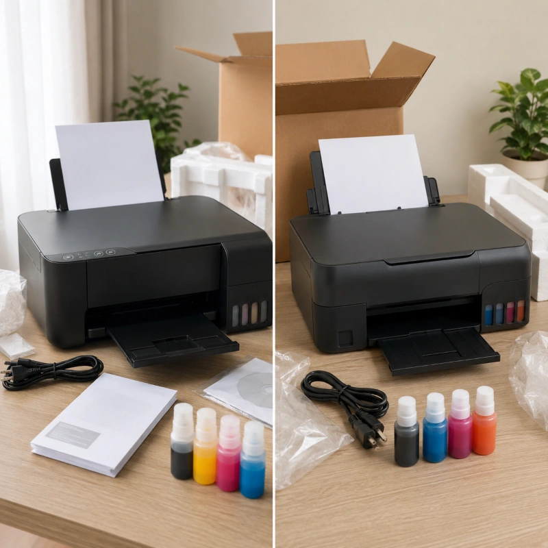 Epson L3213 vs Canon G1735, Pengalaman Setup Awal