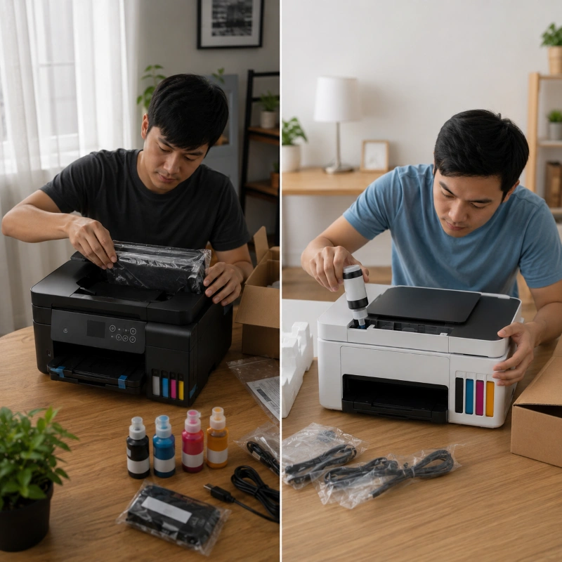 Epson L6280 vs Canon GX2070, Pengalaman Setup Pertama Kali