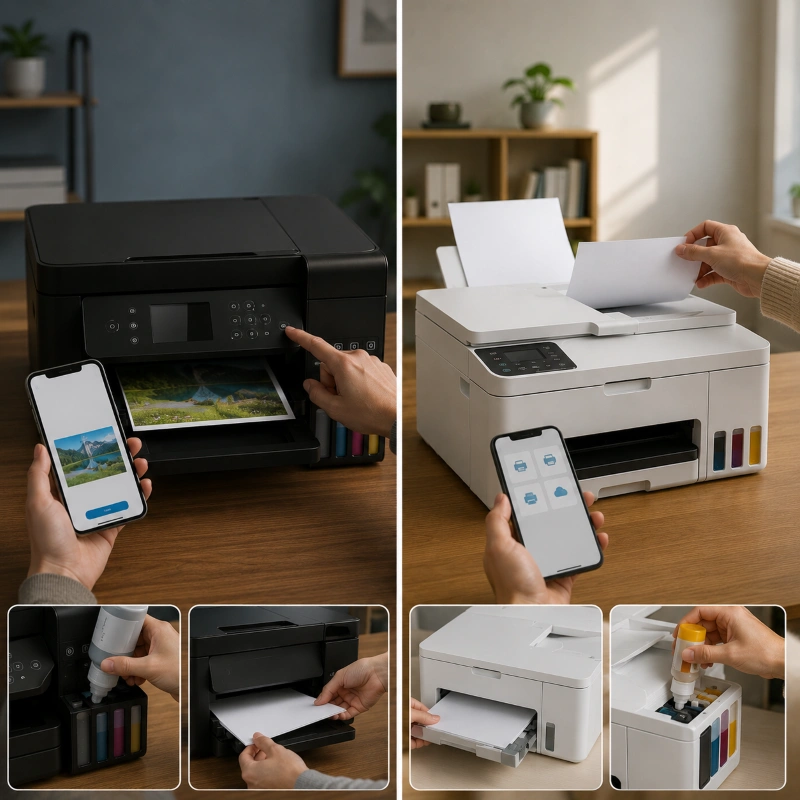 Epson L6273 vs Canon GX3075, Perbandingan dari Sisi Kemudahan Penggunaan