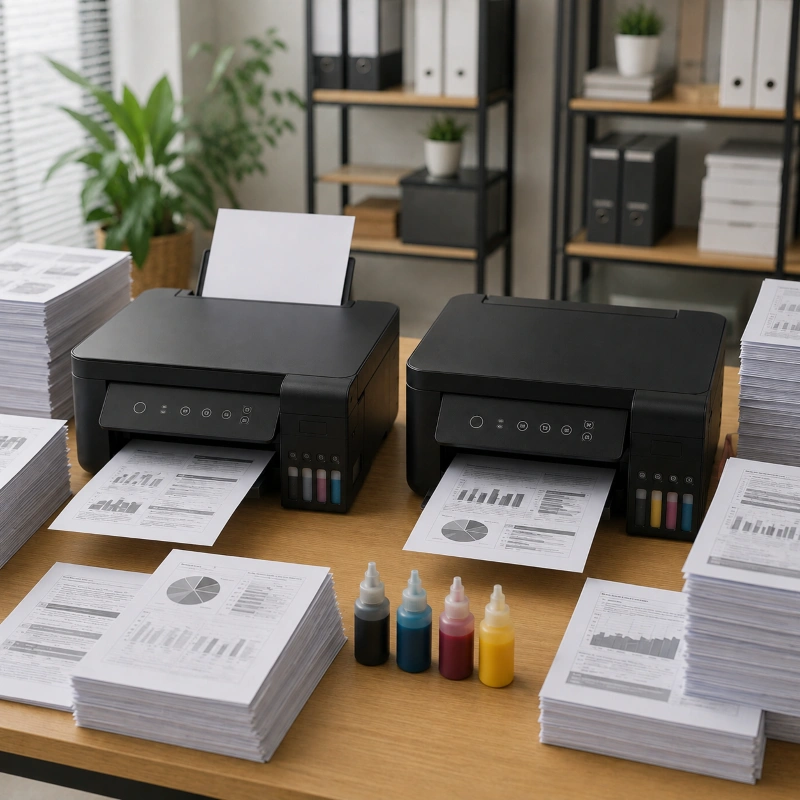 Epson L14158 vs Canon GX6070, Stabilitas Saat Print Volume Tinggi