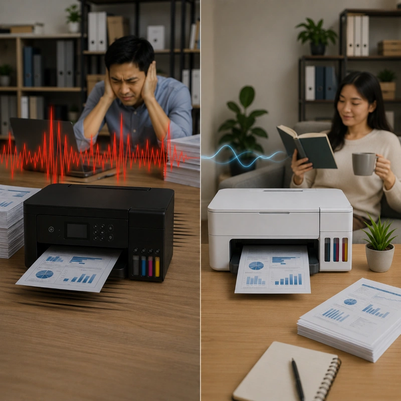 Epson L6277 vs Canon GX2070, Tingkat Kebisingan Saat Dipakai