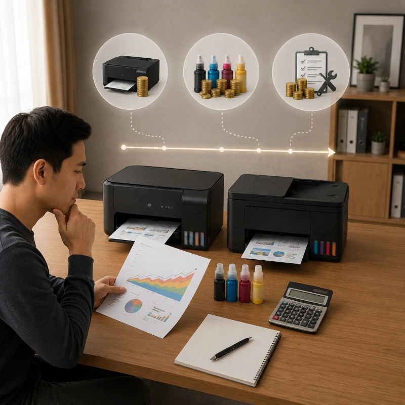 Epson L5296 vs Canon G4780, Analisa Biaya Jangka Panjang (Bukan Cuma Harga Printer)