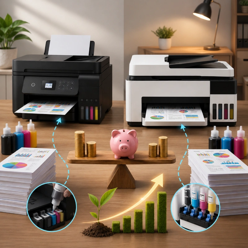 Epson L6290 vs Canon GX4040, Biaya operasionalsama-sama hemat, tapi cara hematnya beda