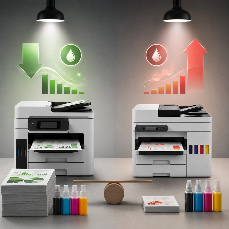 Epson WorkForce WF-C5890 vs Canon GX6540, Efisiensi Tinta dan Biaya Operasional