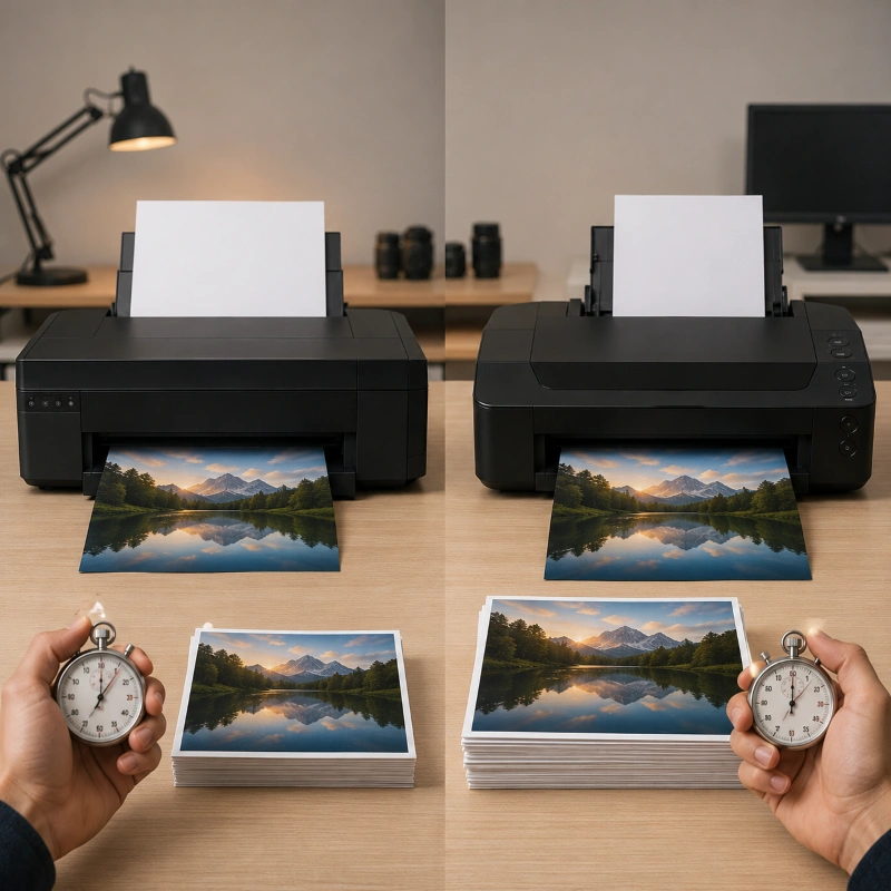 Epson L1800 vs Canon PRO G1, Efisiensi Waktu Produksi