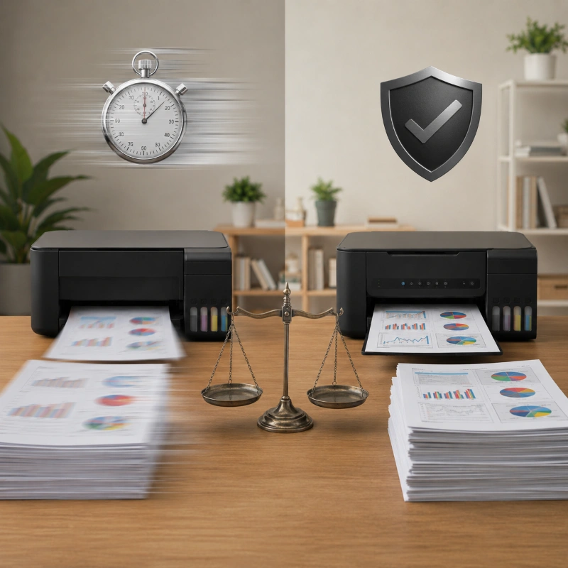 Epson L3217 vs Canon G2770, Faktor Kecepatan vs Konsistensi