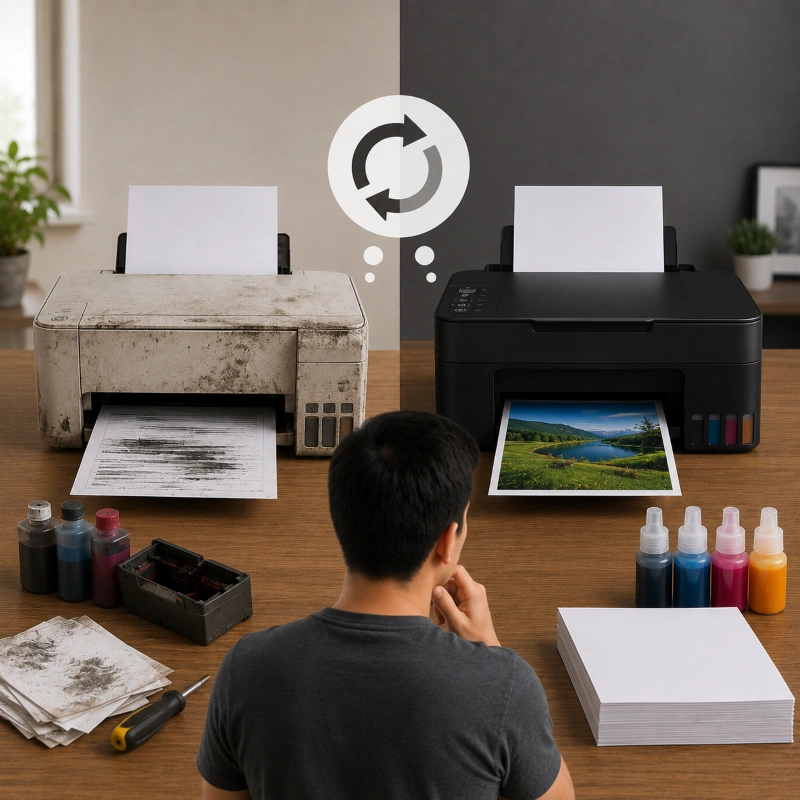 Epson L3158 vs Canon G3820, Kapan Sebaiknya Mengganti Printer Lama?
