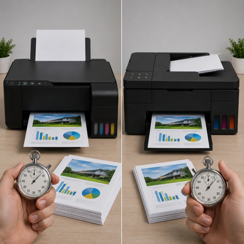 Epson L3568 vs Canon G4570, Kecepatan Cetak Epson L3568 vs Canon G4570