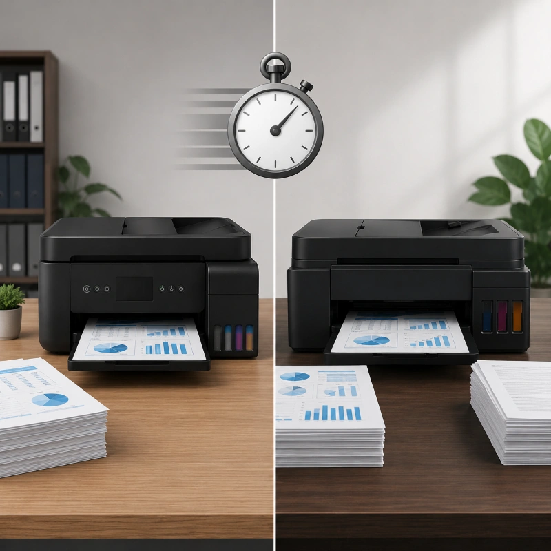 Epson L6190 vs Canon G6080, Kecepatan dan Efisiensi Kerja