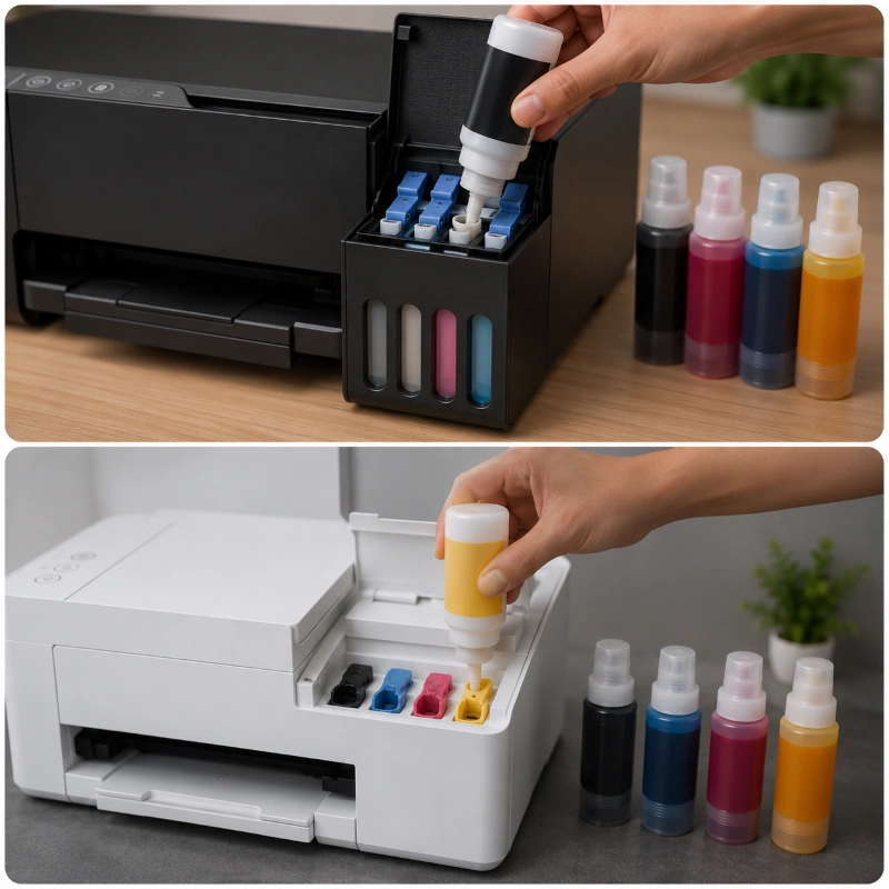 Epson L3263 vs Canon G3470, Kemudahan Pengisian Tinta