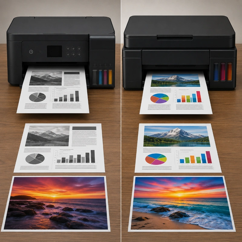 Epson L6160 vs Canon G6050, Kualitas Cetak Teks vs Warna