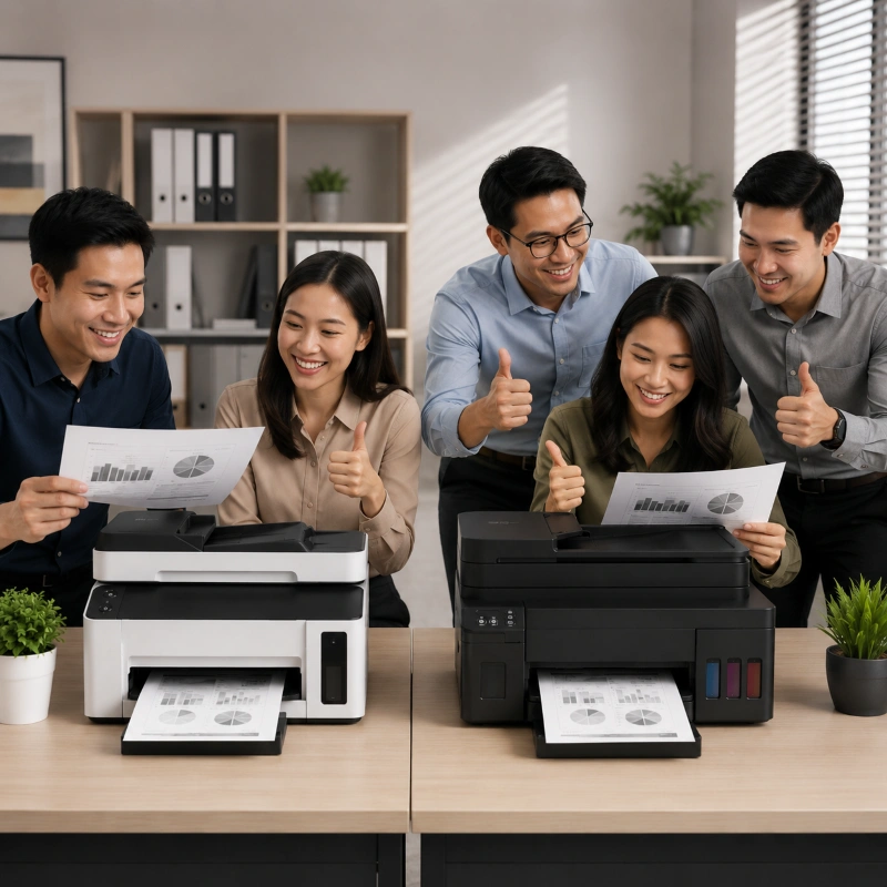Epson M2140 vs Canon GM4070, Nilai Kepuasan Pengguna