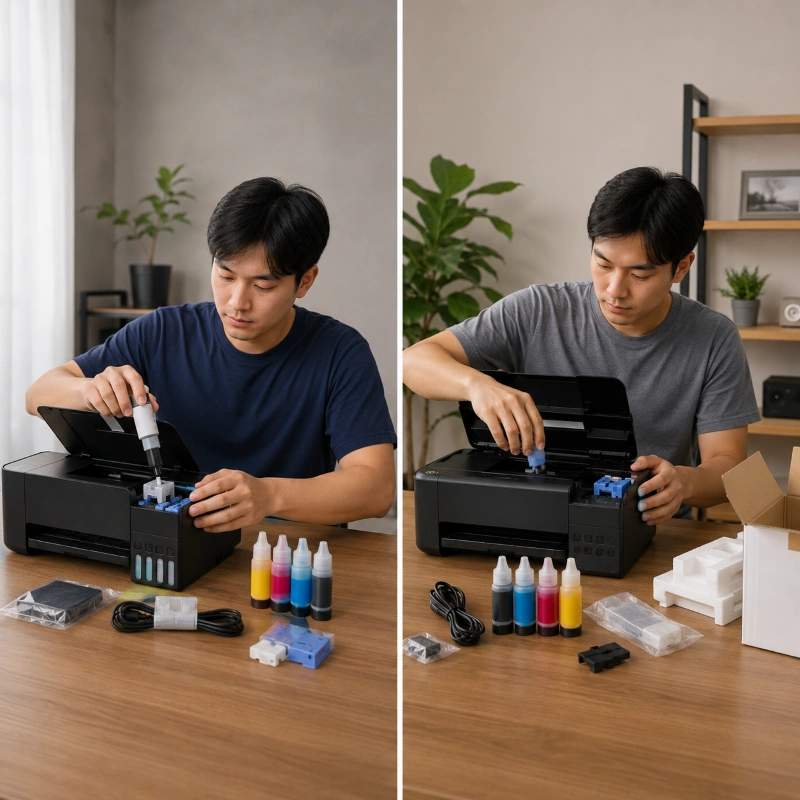 Epson L3268 vs Canon G3780, Pengalaman Setup Pertama Kali