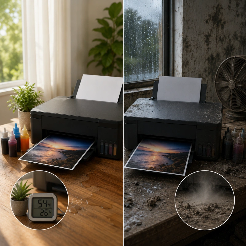 Epson L8054 vs Canon G540, Pengaruh Lingkungan ke Performa Printer
