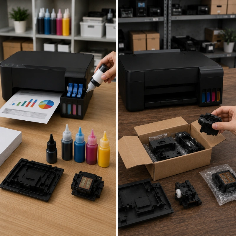 Epson ET-2810 vs Canon G2470, Pentingnya Ketersediaan Tinta dan Suku Cadang