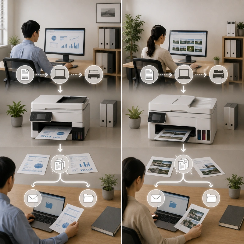 Epson L6584 vs Canon GX4040, Perbandingan dari Sisi Workflow Kerja