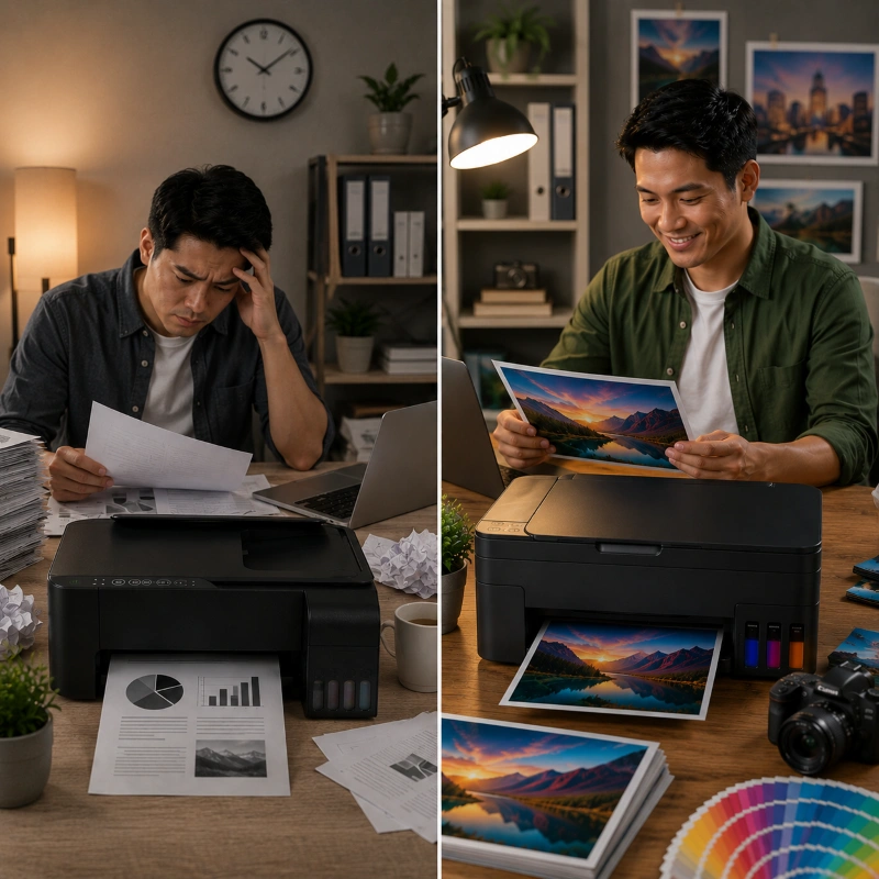 Epson L3257 vs Canon G3772, Perbedaan Feel Saat Dipakai
