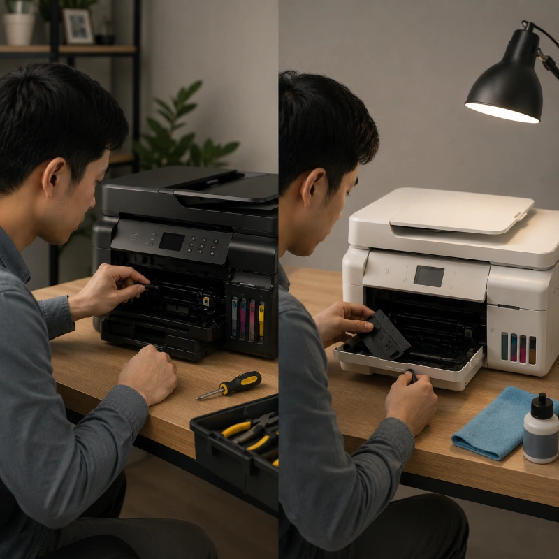 Epson L6270 vs Canon GX1040, Tingkat Kemudahan Troubleshooting