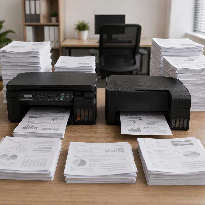 Brother DCP-T420W vs Epson L3210, Bagaimana Performa Saat Digunakan Mencetak Banyak Dokumen?