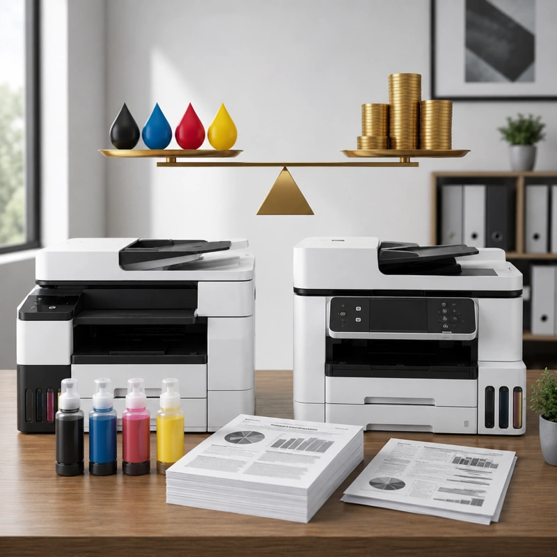 Epson EcoTank ET-5855 vs Canon MAXIFY GX6050, Efisiensi Tinta dan Biaya Operasional