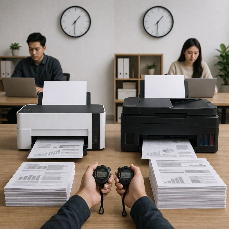 Epson M1170 vs Canon GM4010, Perbandingan Efisiensi Waktu dalam Aktivitas Mencetak
