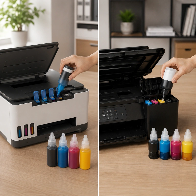 HP Smart Tank 790 vs Canon G4770, Perbandingan Keamanan dan Kemudahan Pengisian Tinta