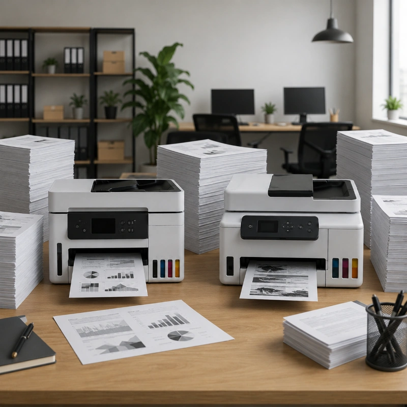 Epson EcoTank ET-4855 vs Canon MAXIFY GX2050, Performa Saat Mencetak Dokumen dalam Jumlah Banyak