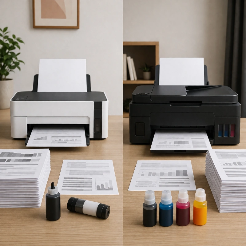 Epson M1170 vs Canon GM4010, Sistem Tinta dan Biaya Operasional